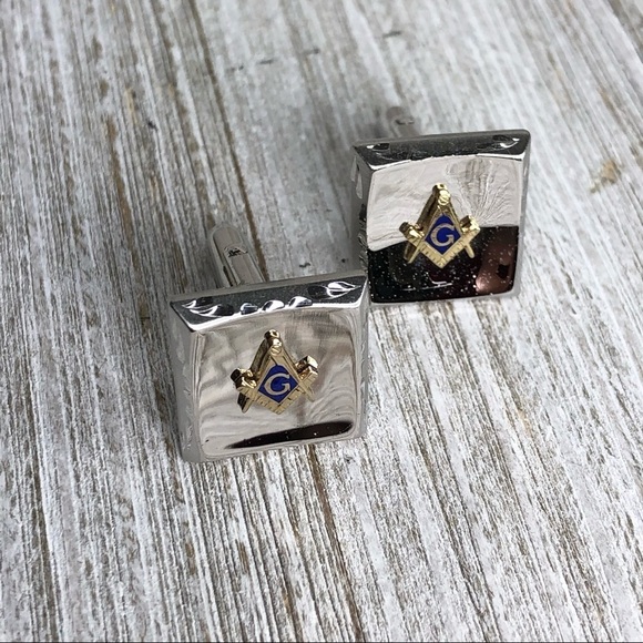Vintage Anson Sterling Silver Freemason Cuff Links